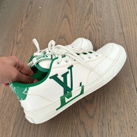 Like New! Louis Vuitton Charlie Sneakers “White Green” - Picture 5 of 6